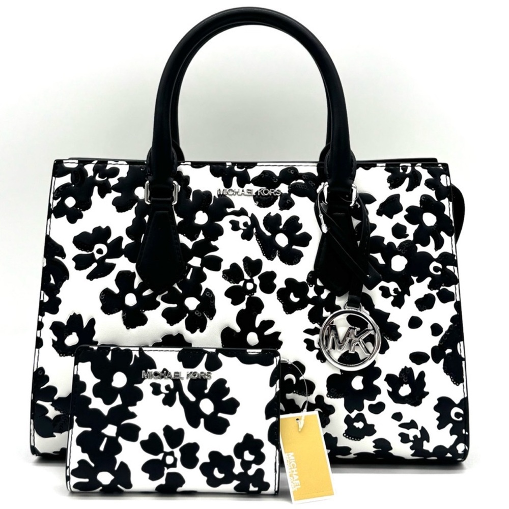 Michael Kors Sheila Medium Floral Print Satchel Bag & Matching Bifold Wallet Set